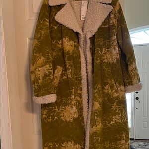 Urban Outfitters Olive and Cream Coat